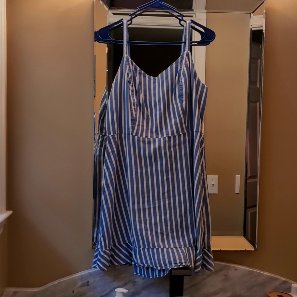 Chambray Blue & white striped dress